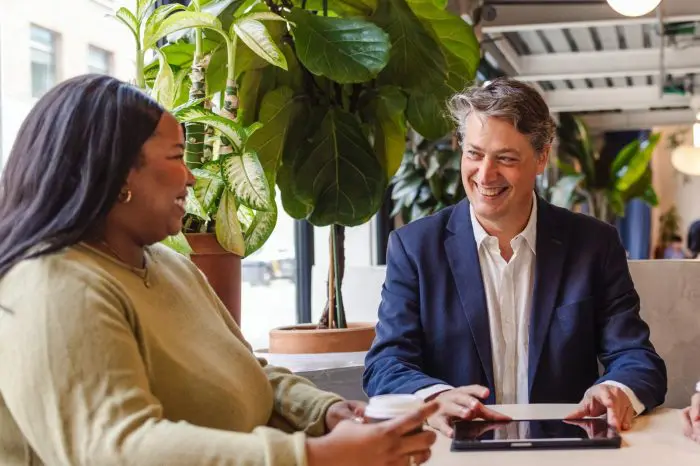 business people having a meeting using tablet