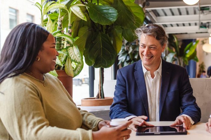 business people having a meeting using tablet