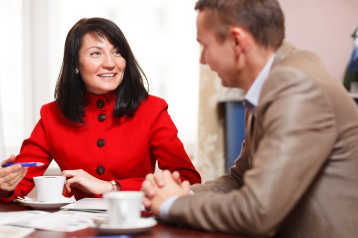 businesswoman in a meeting with a colleague