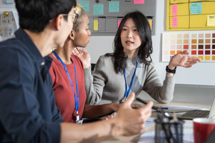 group of business people team meeting in modern